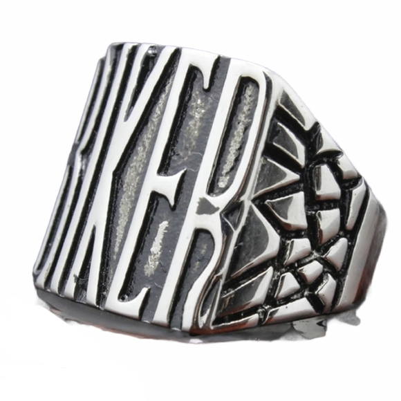 Biker Ring, Silver Stainless Steel - Picture 7 of 7